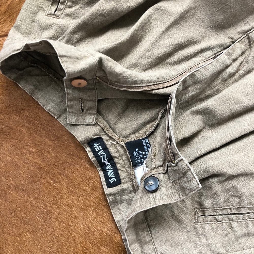 VINTAGE LINEN HIGH RISE TROUSERS - Picture 4 of 4